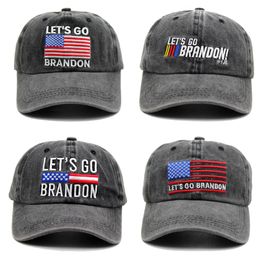 LET'S GO Brandon hats Embroidered Washed Cotton Baseball Cap Biden Adult Peaked Cap
