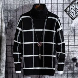 Men's Sweaters Christmas Sweater Men Clothes 2022 Winter Thick Warm Mens Plaid Fashion Classic Turtleneck Pullover Pull HommeMen's