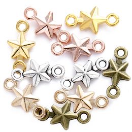 -1000pcs Charros de doble estrella vintage Cabecillo de bricolaje Collar accesorios de joyería de metal