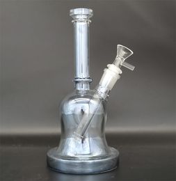 8.9 Inches Grey Thick Glass Metallic Bong Tobacco Smoking Water Pipe Hookah Beaker Bubbler Smoke Pipes Bongs Bottles Dab Rig