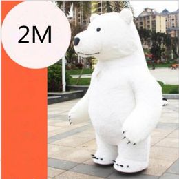 Mascot doll costume New Style Short Plush Inflatable Mascot Costume Panda Polar Bear 2M Tall Customize for Adult Suitable for 1.65m Height