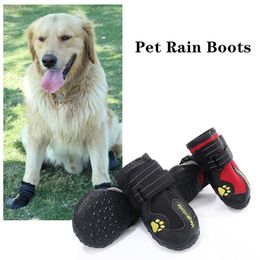 4 Pcs Dog Waterproof Shoes Socks Winter Wear Resistant Rain Boots Non Slip Anti Skid Pet for Medium Large s Pitbull LJ200923