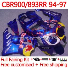 Body Kit For HONDA CBR893 CBR 900 893 RR CC 89-97 Bodywork 120No.100 CBR 893RR 900RR 893CC CBR893RR 89 94 95 96 97 CBR900RR 1989 1994 1995 1996 1997 Fairing yellow red