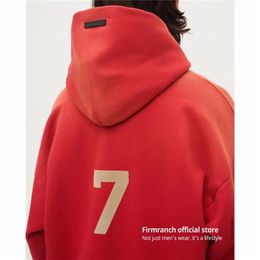 Firmranch Men/Women High Version 7 Series Hoodies Casual Loose High Street ABC Letters Hoody Red/Grey Hoody Sweatshirt 220813