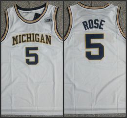 Basketball Men's Michigan Wolverines #5 Jalen Rose Navy Basketball Alumni Jersey