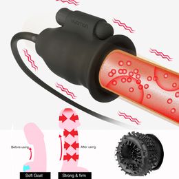 Penis Enlargement Glans Stimulator Pump Vibrator Male Masturbator Extender Enhancer Massager sexy Toys for Men