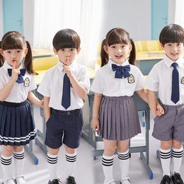 Clothing Sets Pcs Kids School Uniform For Boy Girl Kindergarten College Style Graduation Costume Performance Summer Bow Tie Pleated SkirtClo