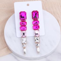 Dangle & Chandelier Boho Long Tassel Woman Earrings Big Rhinestone Drop For Women Crystal Fashion Jewelry Accessories GiftsDangle