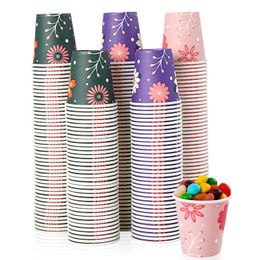 Copas de papel tazas de baño desechables coloridas enjuague bucal pequeño bebida fría caliente para viajes y eventos de picnic de fiesta amhit