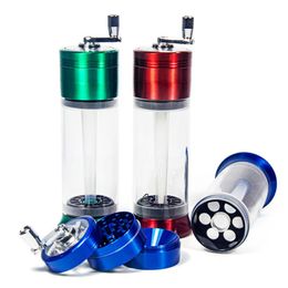 Colourful Herb Grinder Smoking Accessories With Handle Herb Grinders 52mm Diameter 4 Layers Zinc Alloy Acrylic Matreial Crushers GR434