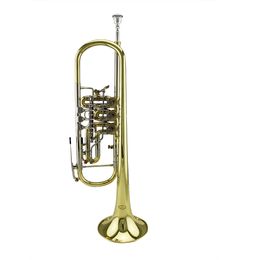 High grade professional Gold lacquer Rotary Trumpet