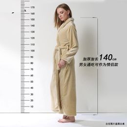 Women's Sleepwear Robes Autumn And Winter Coral Flannel Robe Lengthen Thickening Thermal Women's Lovers Slim Plus Size Bathrobe