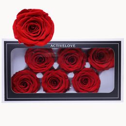 Decorative Flowers & Wreaths 6pcs 5-6cm Diameter Forever Eternal Rose Artificielle Kunstbloemen Preserved Gift Box Diy Wedding Material Deco