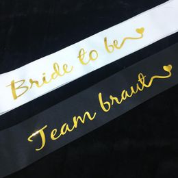 Party Decoration White Bride To Be Sash Team Hen Bachelorette SuppliesParty