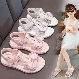 latex slides Australia - 2022 summer bow Princess sandals middle school children's soft soled shoes Korean girls' beach