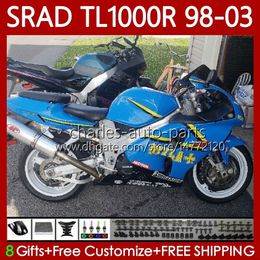 Bodywork For SUZUKI SRAD TL1000R TL 1000R TL1000 R 98 99 00 2001 2002 2003 Body 118No.169 TL-1000R 98-03 TL-1000 TL 1000 R 1998 1999 2000 01 02 03 OEM Blue yellow Fairing Kit