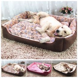 Soft Dog Bed Mat Pet Cushion House for Cats Warm Blanket Solid Fleece Lounger Small Medium Large s Products Y200330