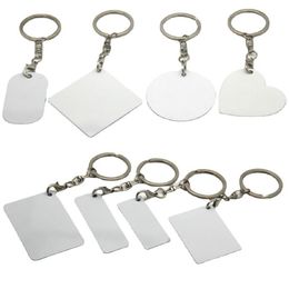 Sublimation Blanks Keychains metal Ornament mulit style double side Key Chains t Heat Transfer Pendant with key ring