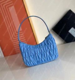 Luxury messenger bag nylon mini bag Ruched shoulder bags waterproof canvas handbag pouch Embellished satin Designer 2000 diamond Hobo for women Zipper closure