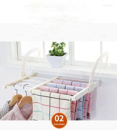 Laundry Bags Multi-functional Folding Balcony Drying Rack Portable Hanger Adjustable Hanging Shelf Clothes Shoes Racks