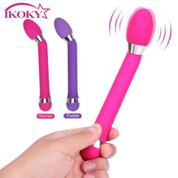 IKOKY Magic Wand Dildo Vibrator Vaginal Massage AV Stick Clitoris Stimulation G-spot Female Masturbation sexy Toys For Women