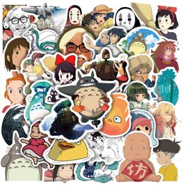 New Waterproof 10/30/50PCS Miyazaki Hayao Mixed Anime Stickers Cartoon Decals Totoro Spirited Away Princess Mononoke KiKi Sticker For Kids Toy Car sticker
