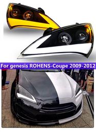 LED headlights For Genesis ROHENS-Coupe LED Headlight 2009-2012 DRL Turn Signal daytime running light High Beam Angel Eye Projector