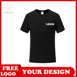 Summer Men s T shirt Pure Cotton Multicolor Round Neck Combed Siro Spin Top High end Customised Printing Brand Text 220616