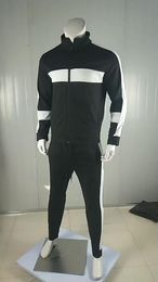 Men's Tracksuits Custom Activewear Embroidery Sweatsuit Workout Pant Set Plain 2 Piece Men Stripe Joggers Suits