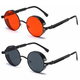 Metal Steampunk Sunglasses Men Women Fashion Round Vintage Sun Glasses High Quality 220620