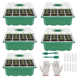 Watch Bands 5-Pack Seed Starter Tray Seedling Kits Plant Kit With Humidity Domes And Base Greenhouse Propagator Hele22