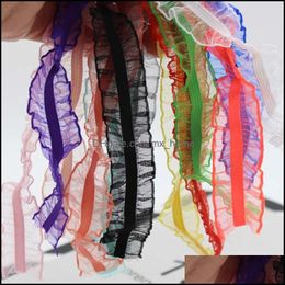 Ribbon Sewing Fabric Tools Baby Kids Maternity 25Mm Transparent Organza Ruffling Stretch Tape Elastic Rickrack Braid Band Clothing Shirt