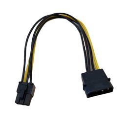 7.8" PC Computer DIY IDE Molex to Graphics Video Card PCI-E PCIe 6Pin 6P Power Supply Cable Cord 18AWG Wire