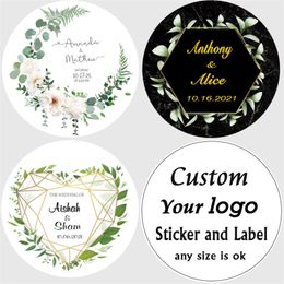 Customized wedding stickers invitations gift boxes gifts tags birthdays s pos 37CM 100 pcs 220618