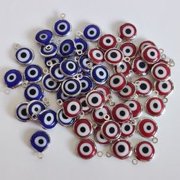 Turkish Evil Eye Pendant 10MM Blue Red Eyes Charms Pendants For Diy Necklace Earrings Jewellery Accessories