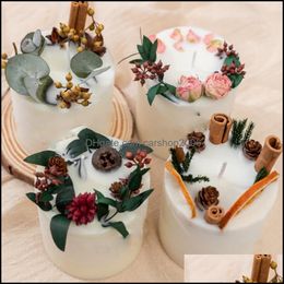 Scented Candle Home Fragrances Decor Garden Creative Soy Wax Romantic Aromatherapy Candles Pillar Christmas Weddin Dhxrg