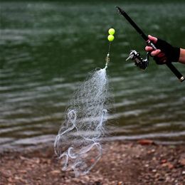 Portable Fishing Net Trap Luminous Bead Copper Spring Shoal Netting Fishnet Tackle No Need Hook Fishing Tool 220623