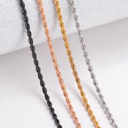 Chains 1Pc Width 2/2.5/3/4mm Rope Chain For Women Men Necklace 316L Stainless Steel Twisted JewelryChains