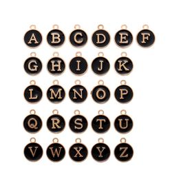 Charms YuenZ A-Z KC Gold Colour Letter DIY Accessories Enamel Alphabet Alloy Small Pendant For Bracelet 15 13mm W85Charms