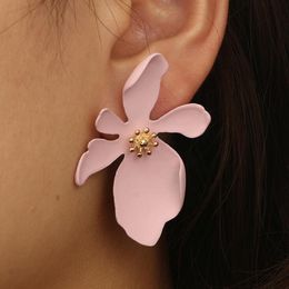 Dangle & Chandelier Sweet Cute Green Pink Flower Drop Earring For Women Girl Gift 2022 Acrylic Earrings Jewelry WholesaleDangle