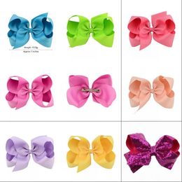 40Colors choose free inch baby big bow hairbows infant girls hair bows with Barrettes