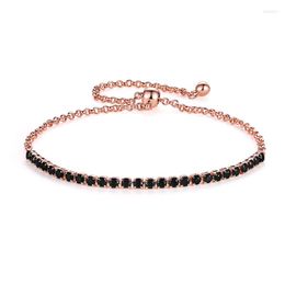 Charm Bracelets Fashion Adjustable Tennis Shiny Crystal Exquisite Round Pull Artistic Zirconia Bracelet For Women JewelryCharm