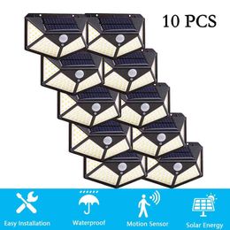 Solar Lighting Outdoor IP Waterproof Motion Sensor Lights Led Wide Angle Security Lighting For Veranda Garage Yard Patio J220531