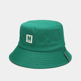 Berets Letter N Bucket Hat Fisherman Hats Men Women Outer Summer Street Hip Hop Dancer Cotton Panama City Cap Sun Beach BucketBerets