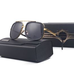 Vintage square Women's Sun glasses Fashion Designer Shades Golden Frame Sunglasses UV400 Gradient h one DITA