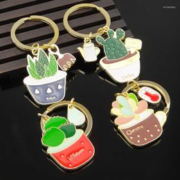 Keychains Meaty Key Chain Car Metal Ring Bag Accessories Plant Cactus Pendant Miri22