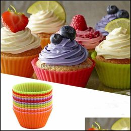 Cupcake Bakeware Kitchen Dining Bar Home Garden Ll Sile Muffin Cake Cup Cakes Mod Case Maker Mold Tray Bak Dhkor