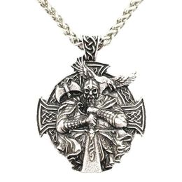 Pendant Necklaces Odin Axe And Raven Men Jewellery Norse Cross Rosova Viking Necklace Wiccan Pagan Amulet JewleryPendant PendantPendant