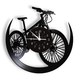Wall Clocks Lamp Mountain Bike Record Clock Cycling Decor Sports Events Bicycle Cave Watch Biker Cyclist GiftWall ClocksWall