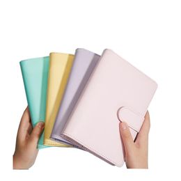 Empty Loose Leaf Notebook A5 A6 Binders Filing Supplies Leather PU Cover Spiral Folders Budget Planners Binder with Card Slot 80pcs Papers